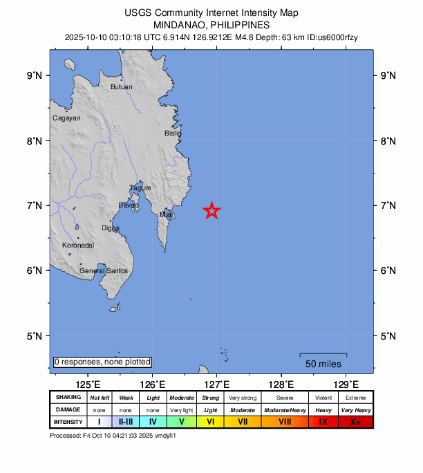 Did You Feel It? map: shaking reported by the public
