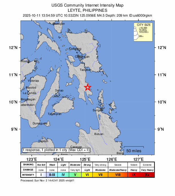 Did You Feel It? map: shaking reported by the public