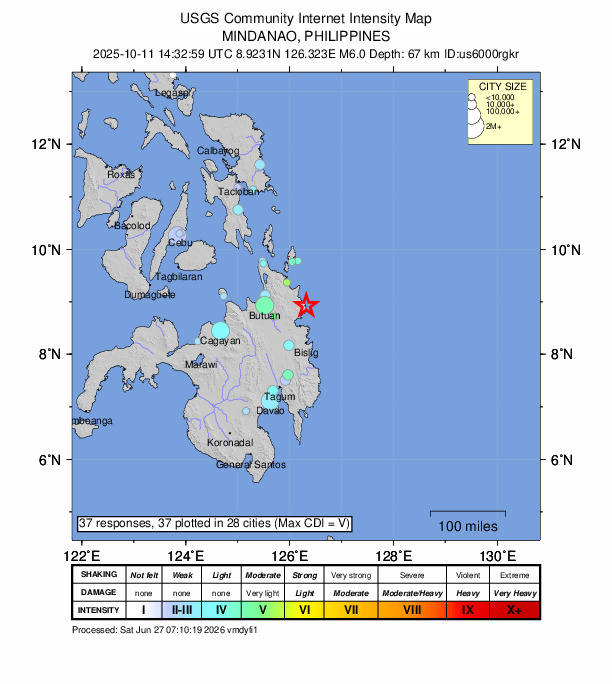 Did You Feel It? map: shaking reported by the public