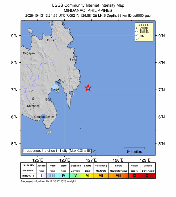 Did You Feel It? map: shaking reported by the public