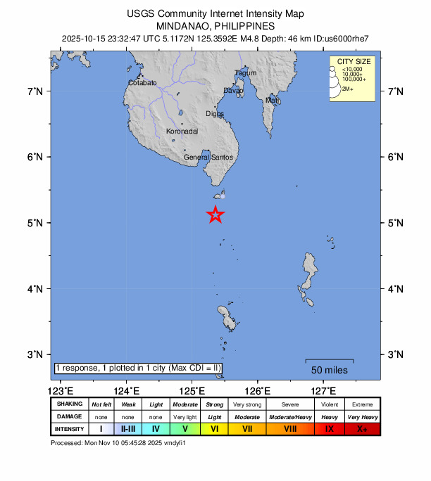 Did You Feel It? map: shaking reported by the public