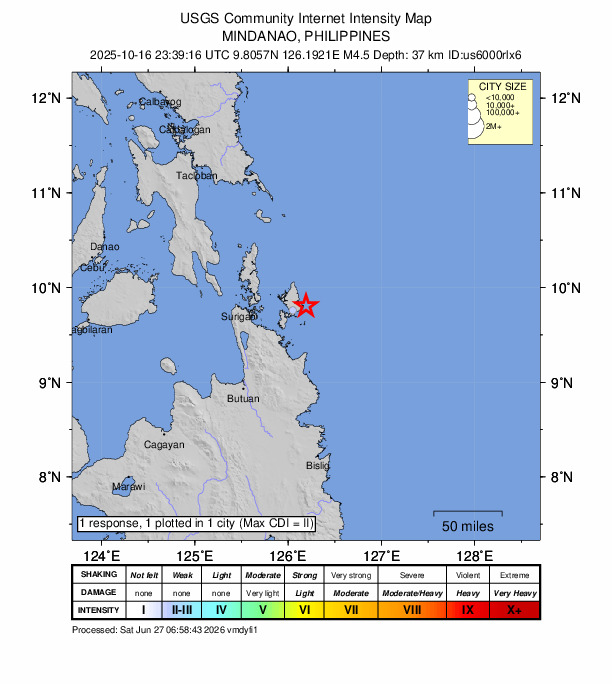 Did You Feel It? map: shaking reported by the public