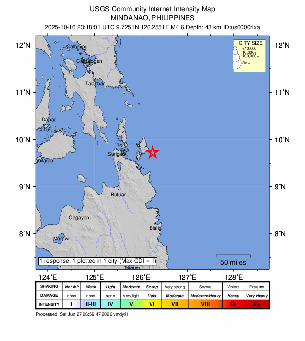 Did You Feel It? map: shaking reported by the public