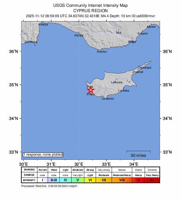 Did You Feel It? map: shaking reported by the public