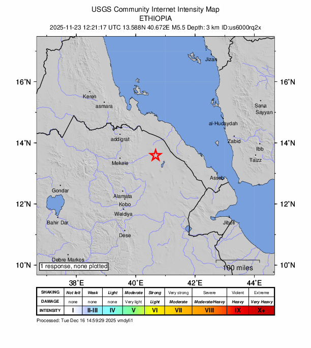 Did You Feel It? map: shaking reported by the public