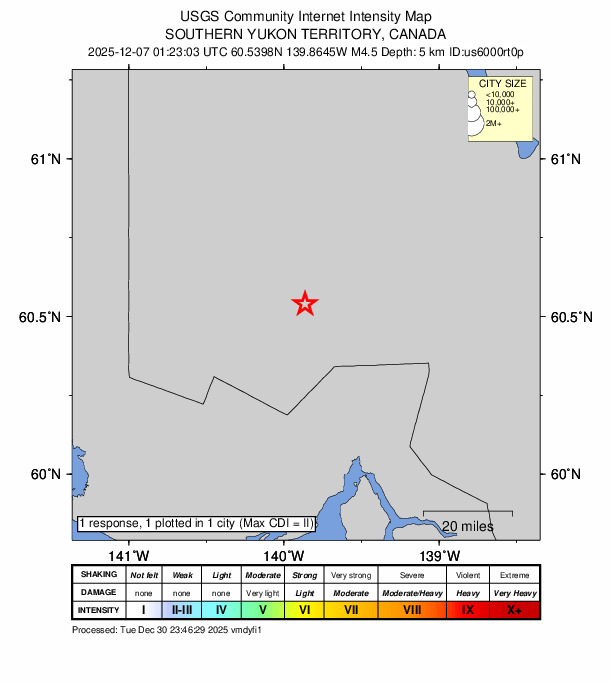 Did You Feel It? map: shaking reported by the public