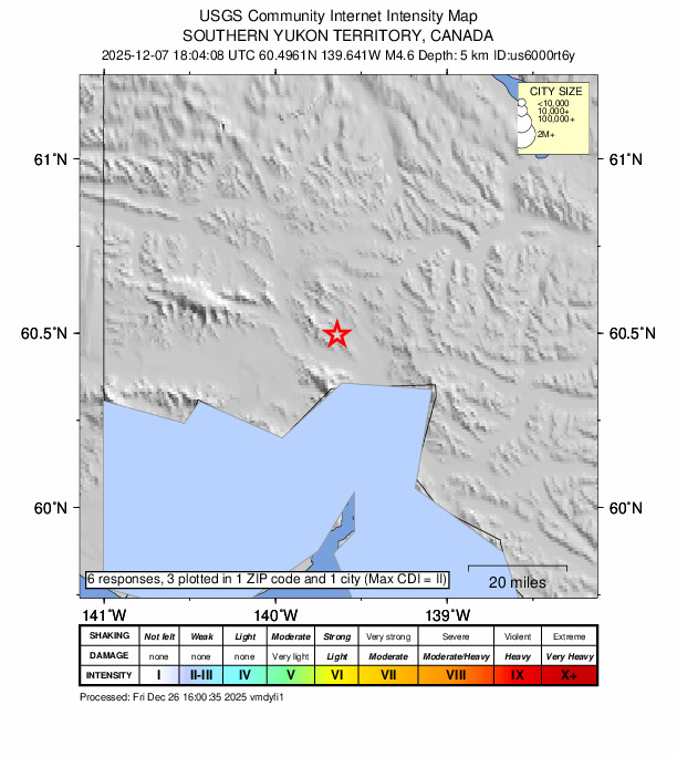 Did You Feel It? map: shaking reported by the public