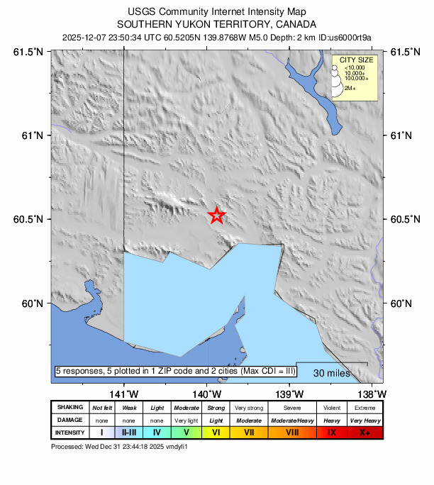 Did You Feel It? map: shaking reported by the public