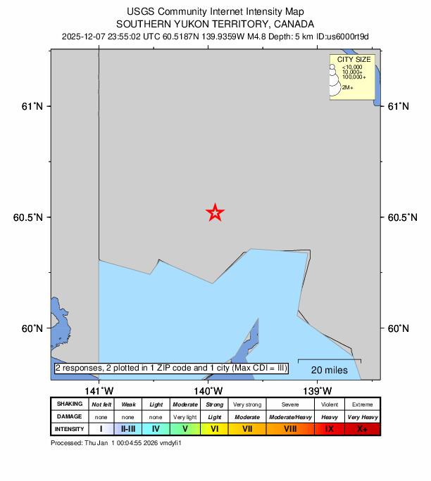 Did You Feel It? map: shaking reported by the public