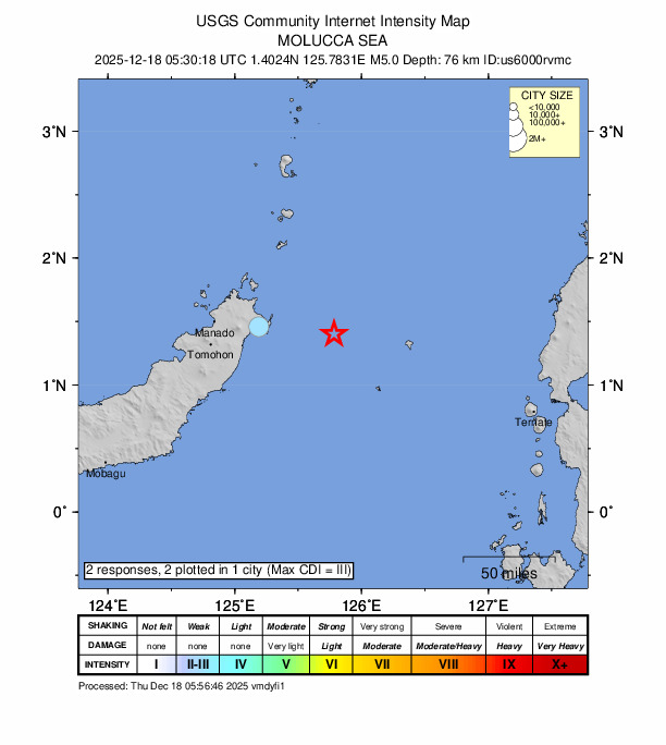 Did You Feel It? map: shaking reported by the public