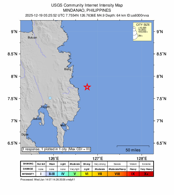 Did You Feel It? map: shaking reported by the public