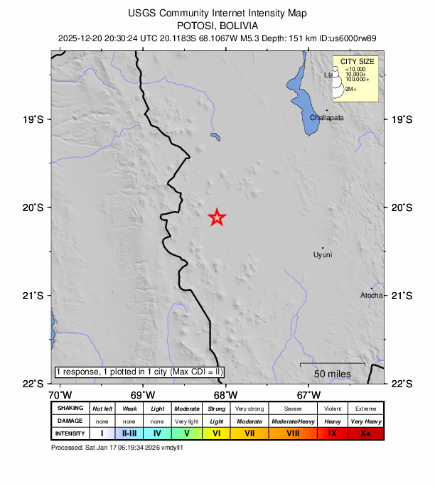 Did You Feel It? map: shaking reported by the public