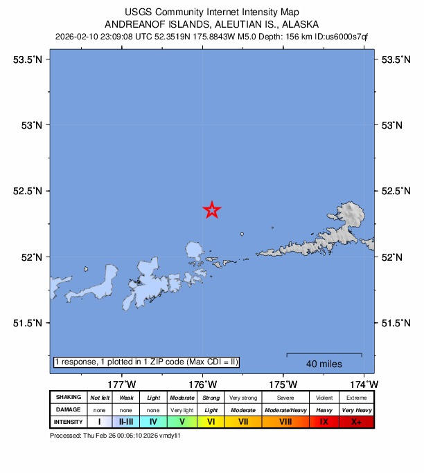 Did You Feel It? map: shaking reported by the public