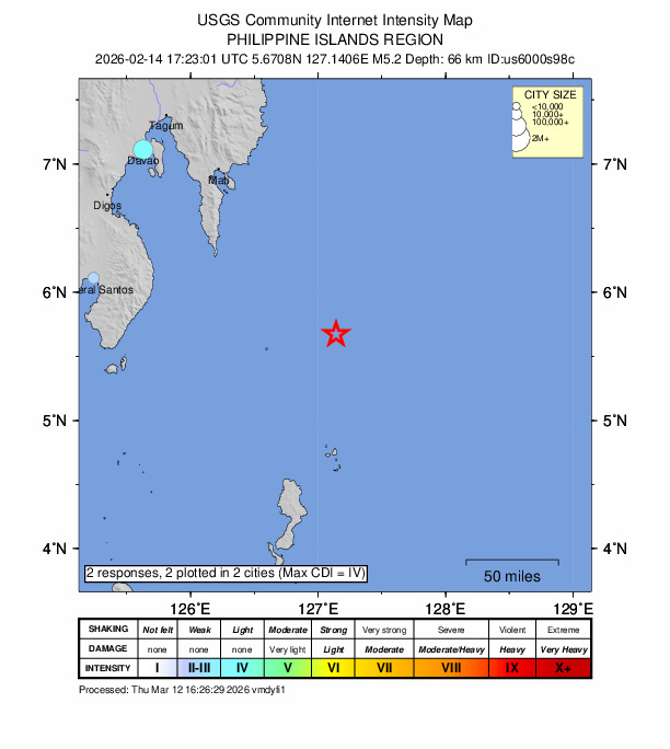Did You Feel It? map: shaking reported by the public