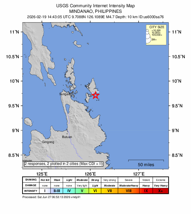Did You Feel It? map: shaking reported by the public