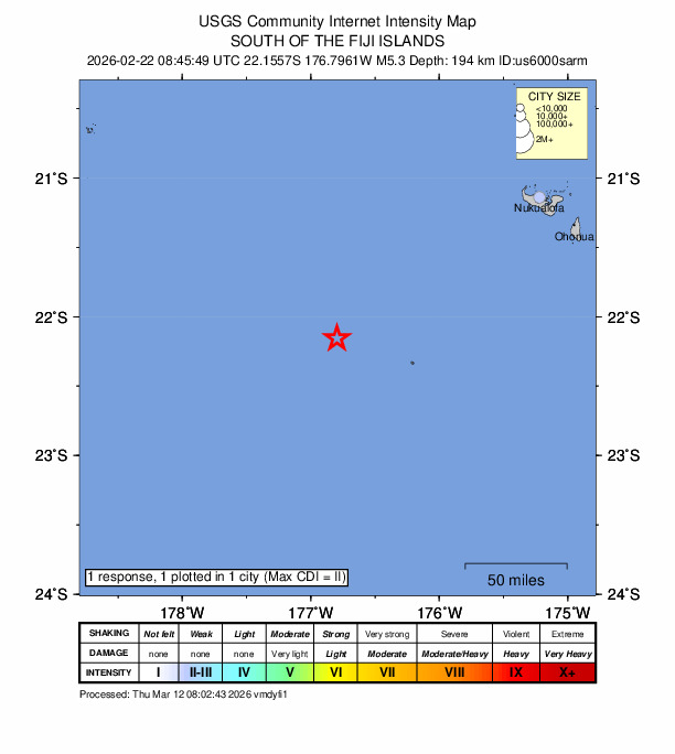Did You Feel It? map: shaking reported by the public