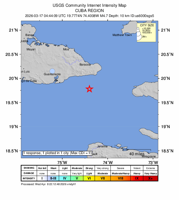 Did You Feel It? map: shaking reported by the public