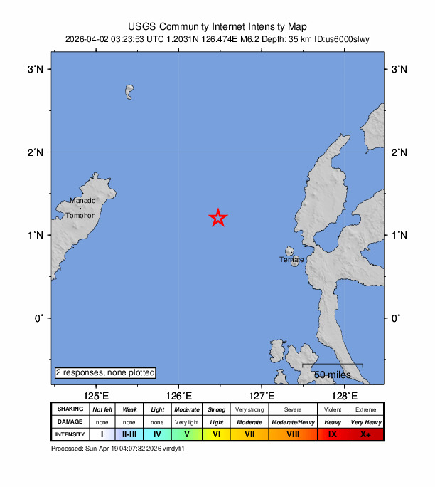 Did You Feel It? map: shaking reported by the public