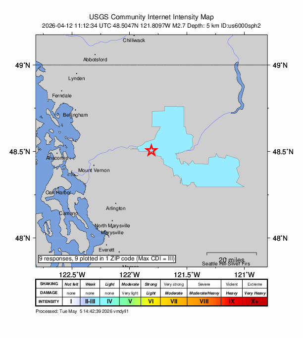 Did You Feel It? map: shaking reported by the public