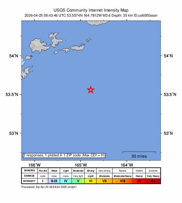 Did You Feel It? map: shaking reported by the public