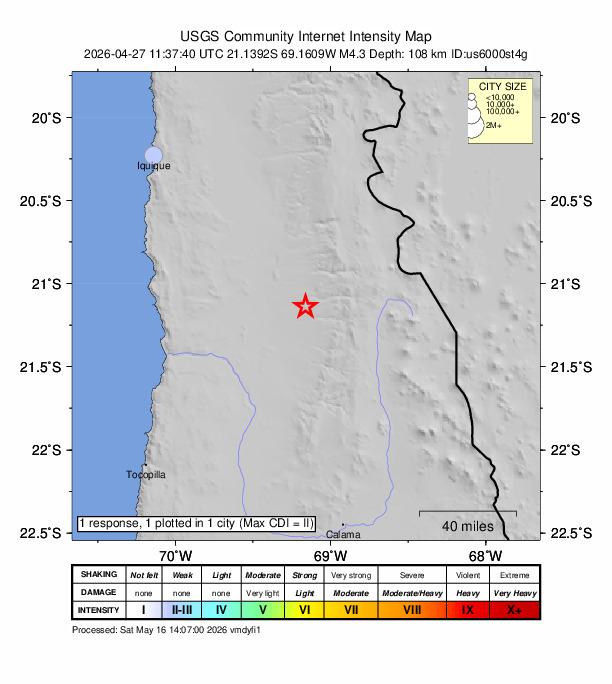 Did You Feel It? map: shaking reported by the public