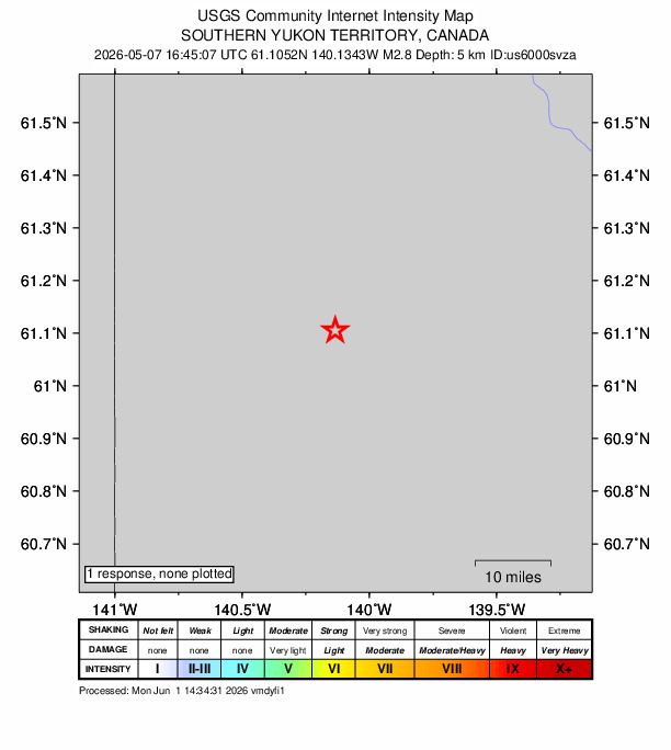 Did You Feel It? map: shaking reported by the public