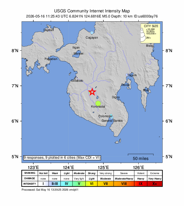 Did You Feel It? map: shaking reported by the public
