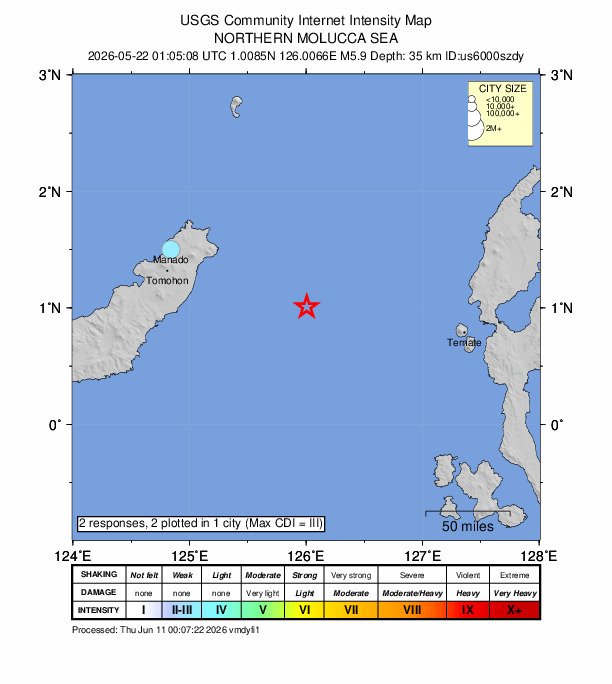 Did You Feel It? map: shaking reported by the public
