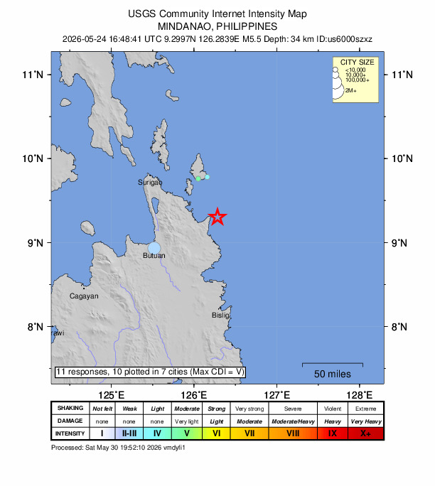 Did You Feel It? map: shaking reported by the public