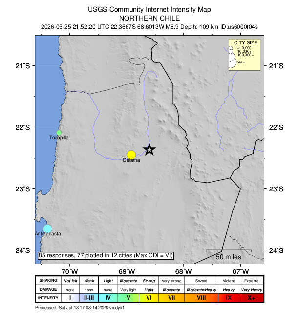 Did You Feel It? map: shaking reported by the public