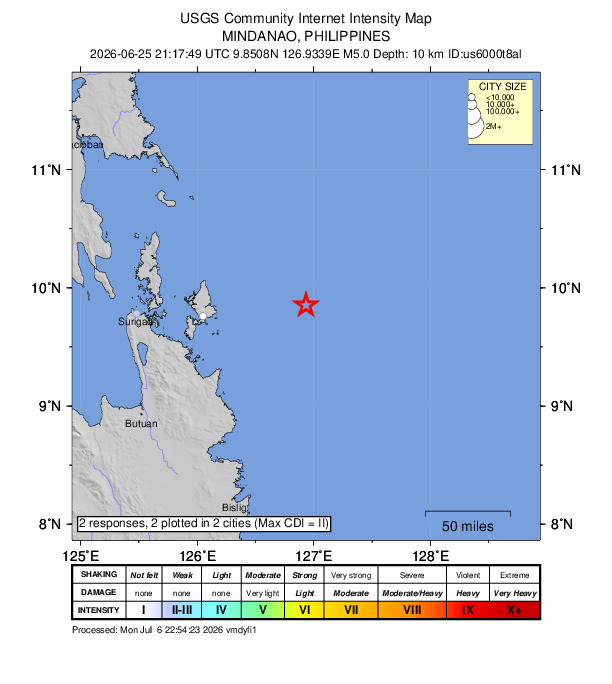 Did You Feel It? map: shaking reported by the public