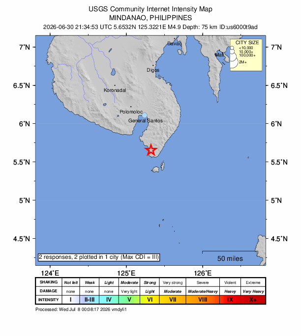 Did You Feel It? map: shaking reported by the public