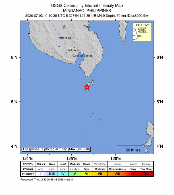 Did You Feel It? map: shaking reported by the public