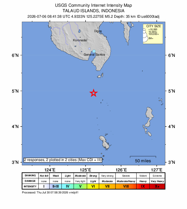 Did You Feel It? map: shaking reported by the public