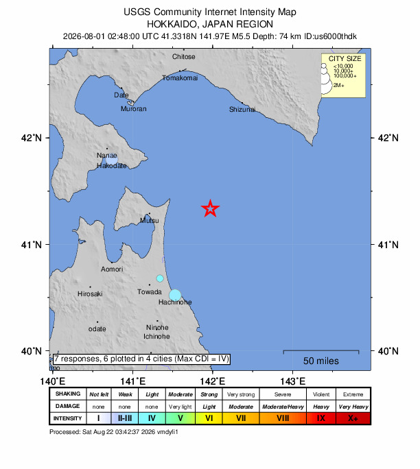 Did You Feel It? map: shaking reported by the public