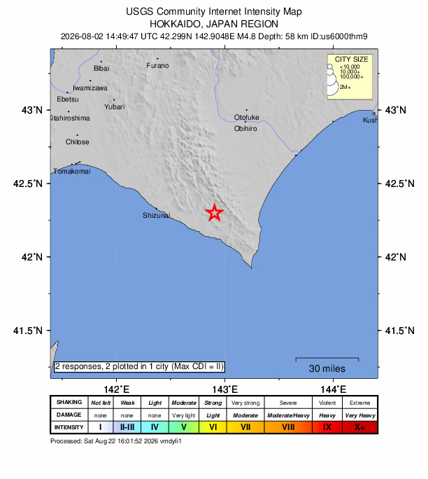 Did You Feel It? map: shaking reported by the public