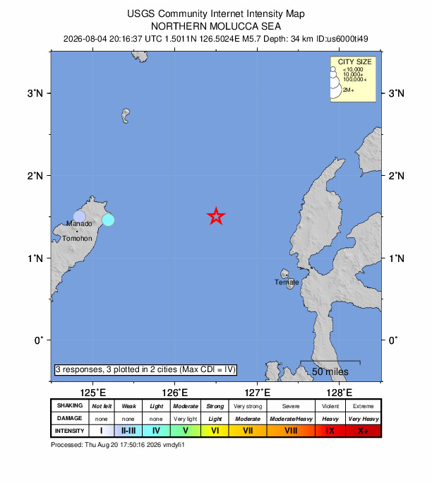 Did You Feel It? map: shaking reported by the public