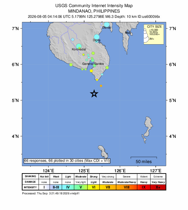 Did You Feel It? map: shaking reported by the public