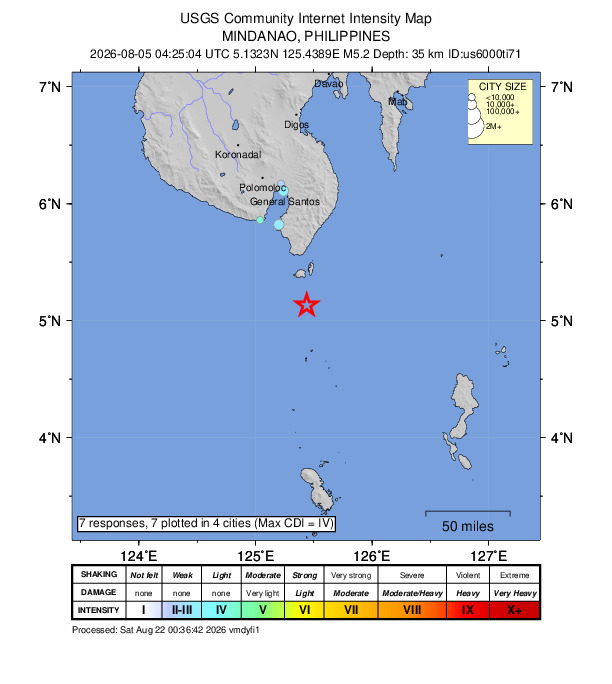 Did You Feel It? map: shaking reported by the public