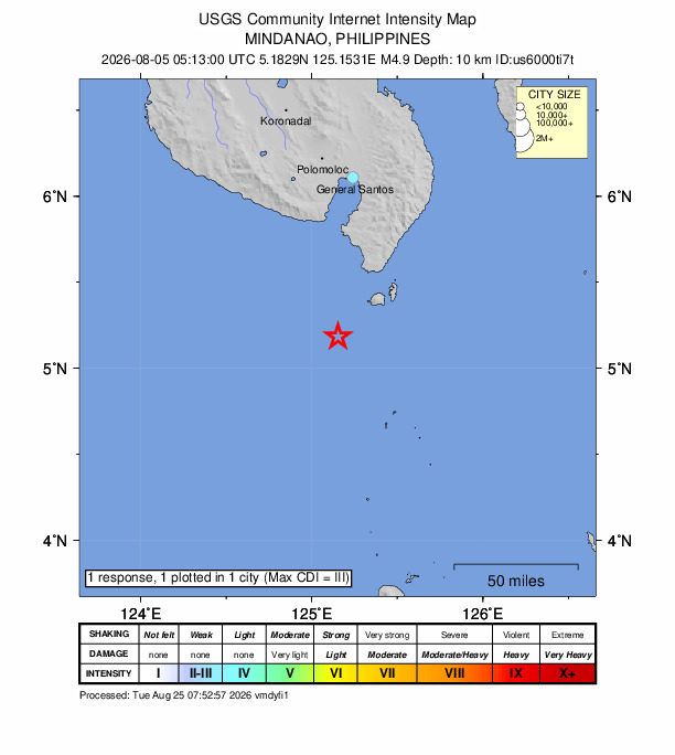 Did You Feel It? map: shaking reported by the public