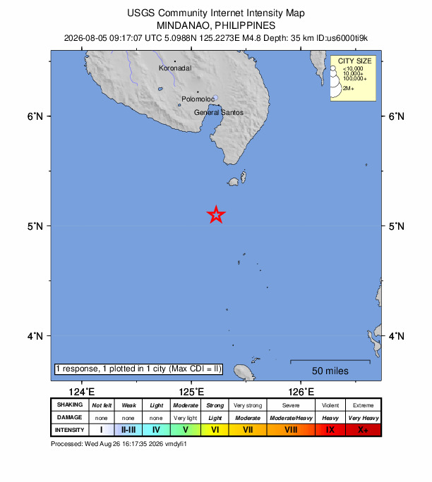 Did You Feel It? map: shaking reported by the public
