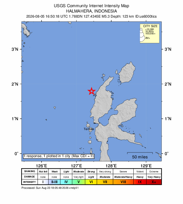 Did You Feel It? map: shaking reported by the public