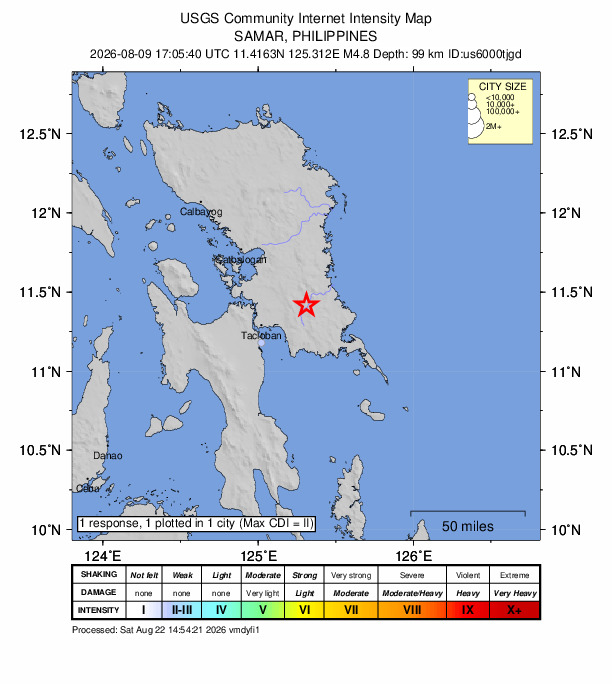 Did You Feel It? map: shaking reported by the public