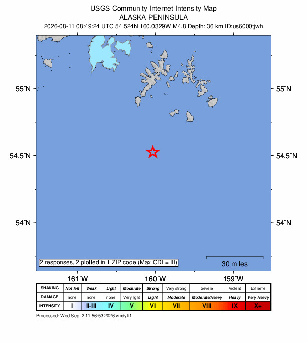 Did You Feel It? map: shaking reported by the public