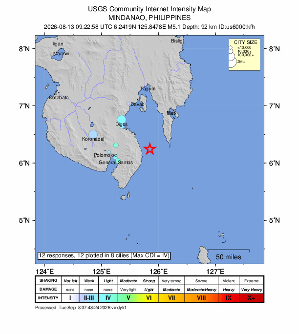 Did You Feel It? map: shaking reported by the public