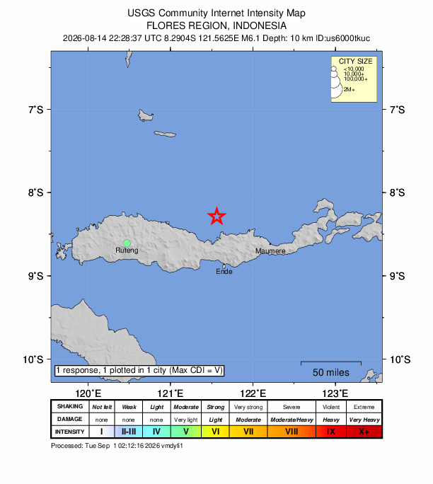 Did You Feel It? map: shaking reported by the public
