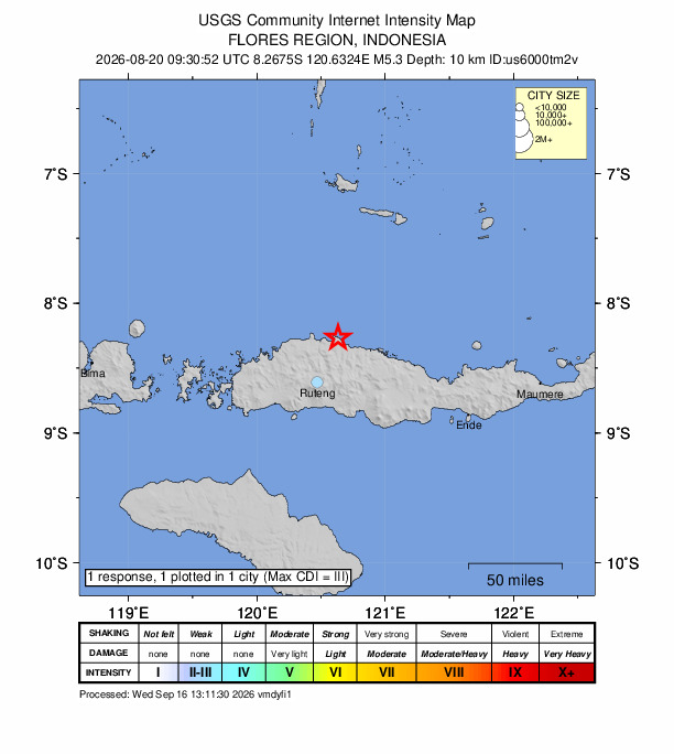 Did You Feel It? map: shaking reported by the public