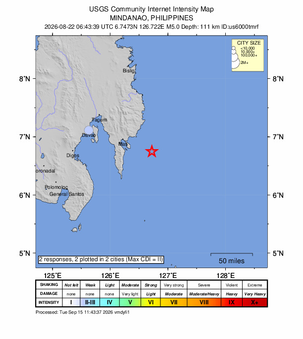 Did You Feel It? map: shaking reported by the public