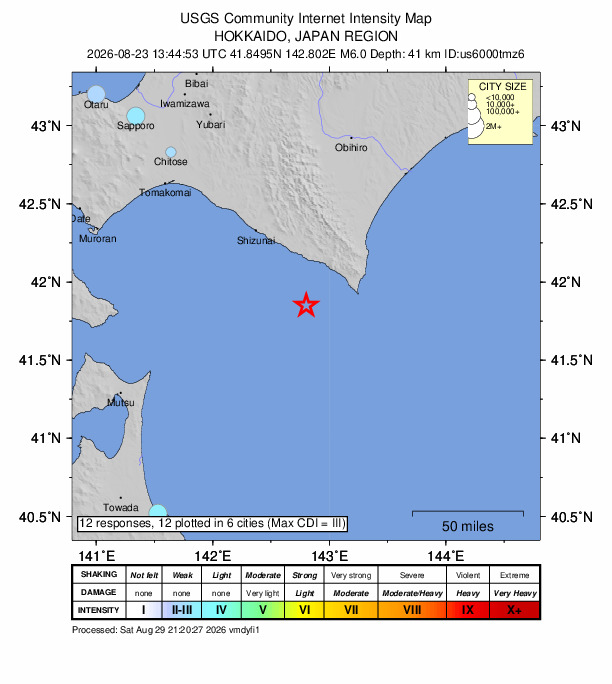 Did You Feel It? map: shaking reported by the public