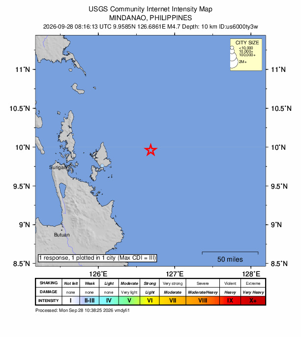 Did You Feel It? map: shaking reported by the public